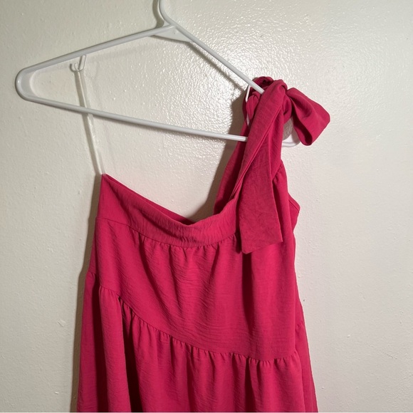Ee:some One Shoulder Swing Dress Pink M - Picture 8 of 12